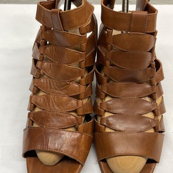 Vince Camuto Elika Huarache Sandal 3.5” Heel Leather - Picture 11 of 14